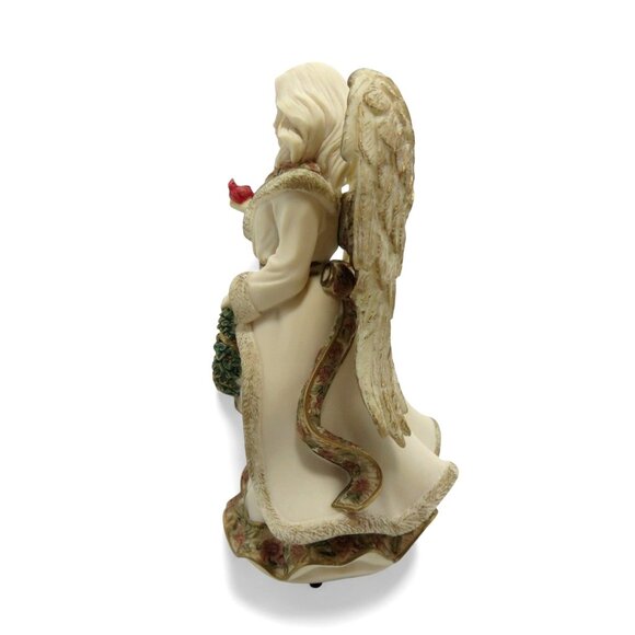 SARAHS ANGELS Musical Figurine Angel with Red Cardinal Bird 2011 Boxed - Picture 4 of 10